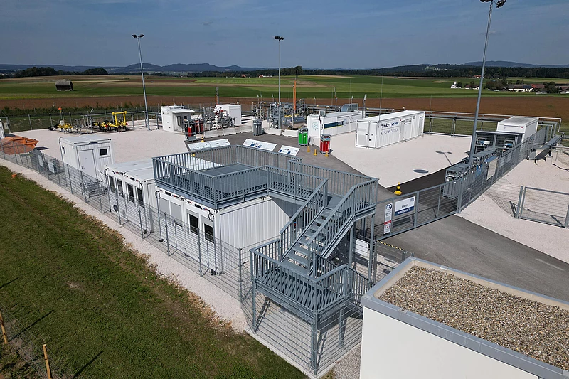 Visitor platform at the storage facility Rubensdorf