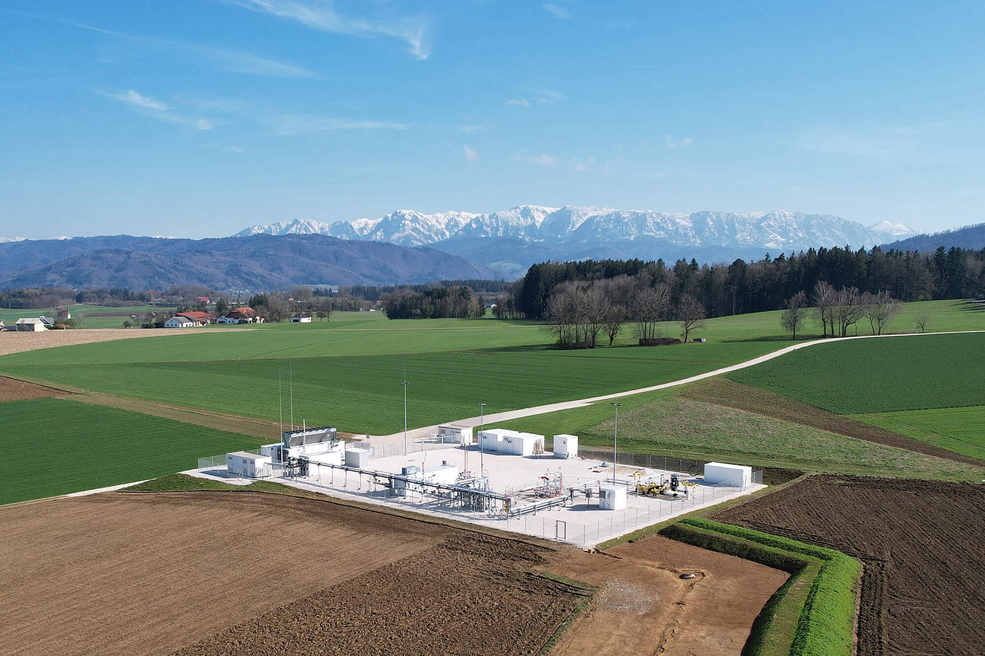 Rubensdorf storage facility surrounded by fields