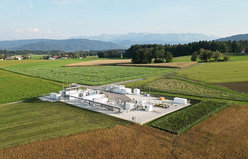 Storage facility Rubensdorf surrounded by green fields with blue sky