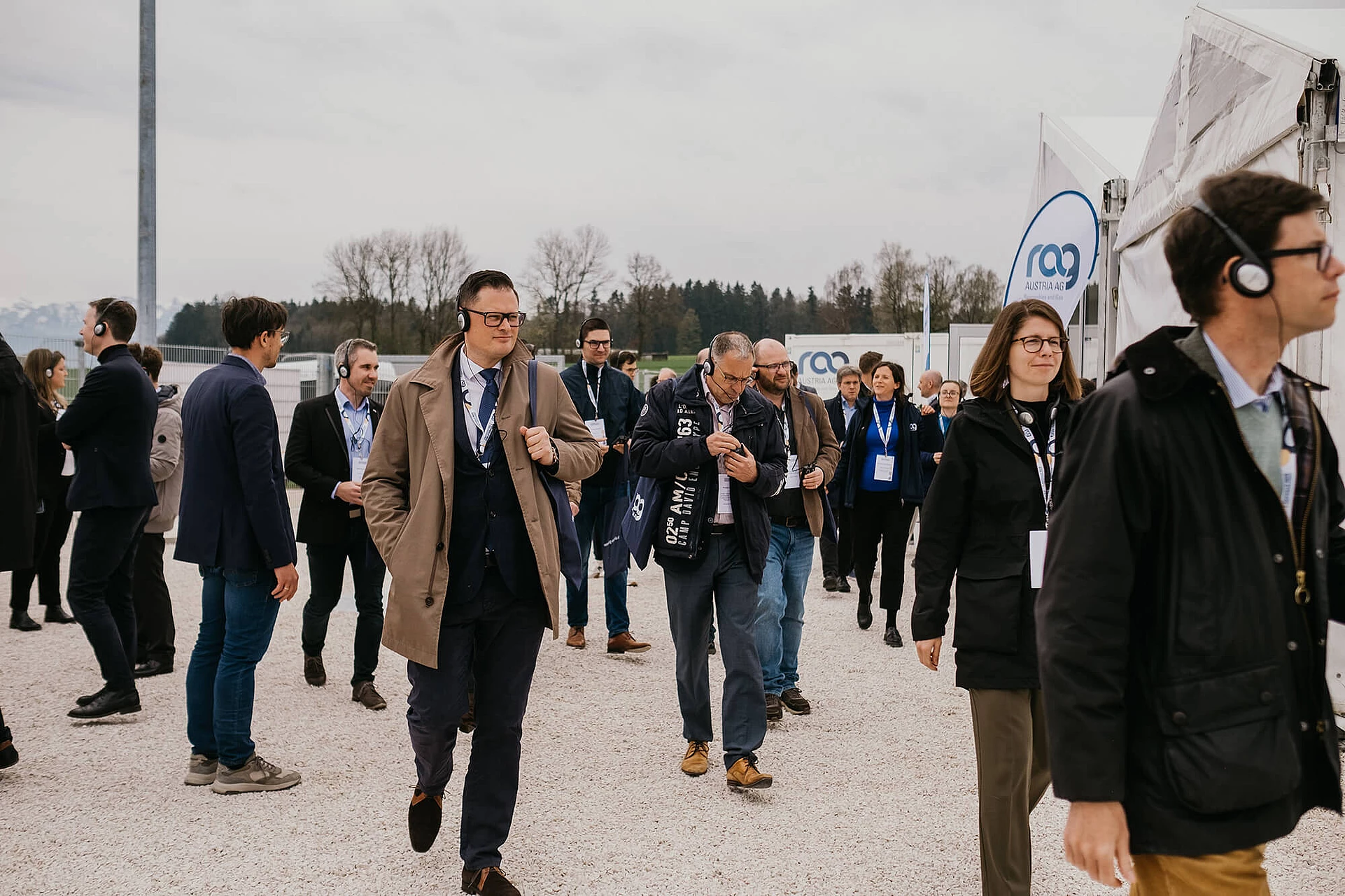 Visitors with headphones at RAG international event