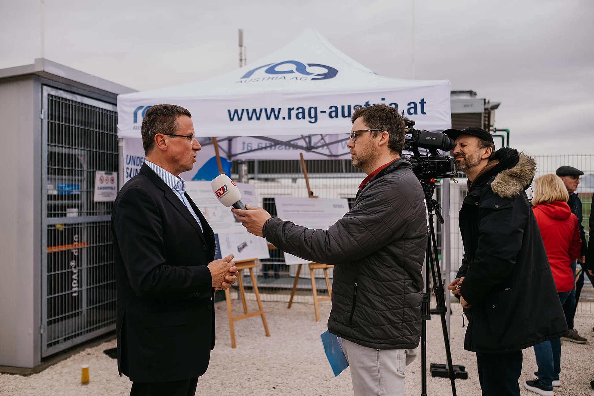 TV interview with CEO Mitteregger at residents and information day