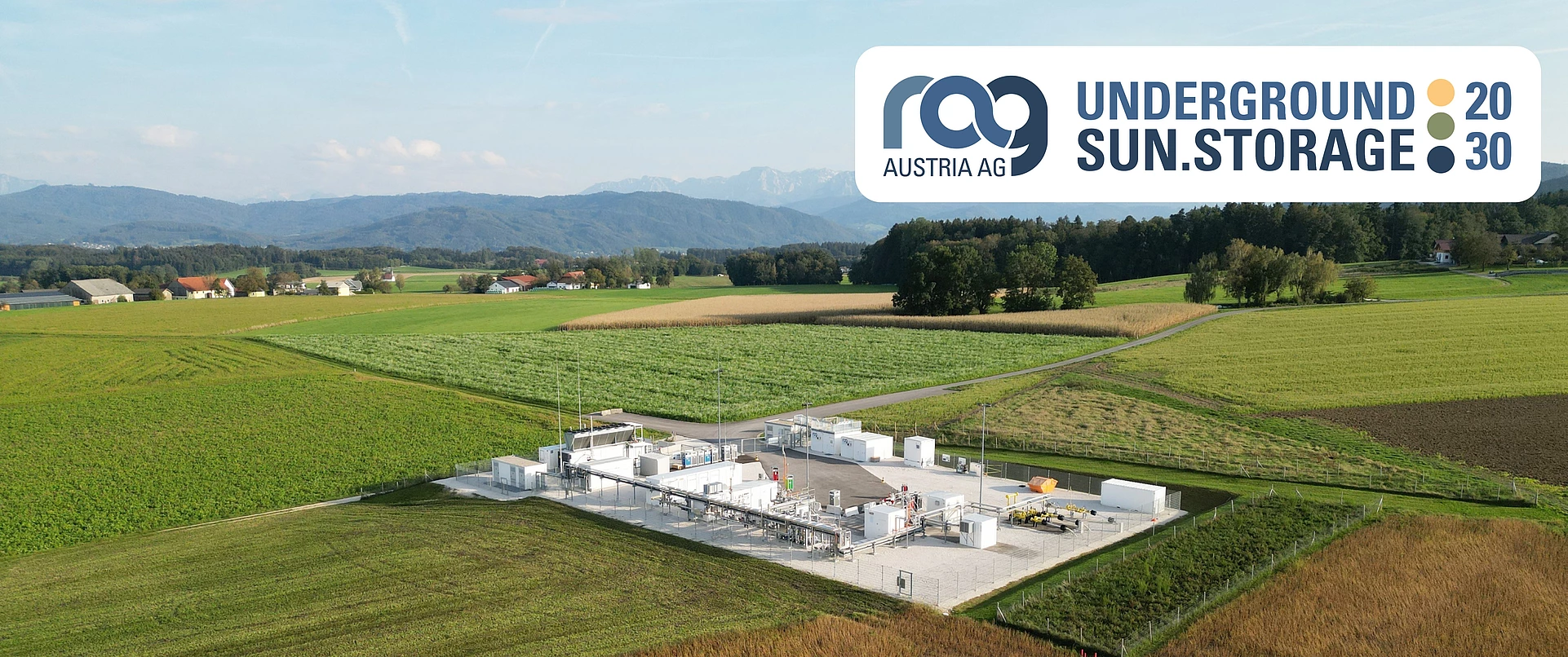 Storage facility Rubensdorf surrounded by fields with blue sky