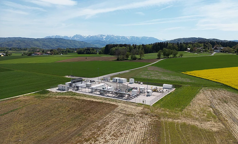 Storage facility Rubensdorf surrounded by green fields with blue sky